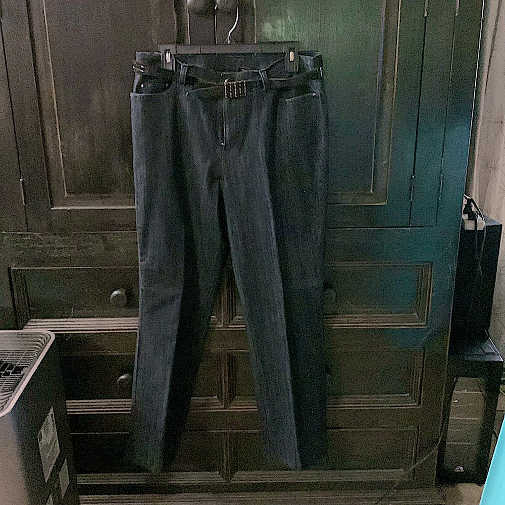 Multiples Black Jean size 10 beading on jeans excellent condition belt included